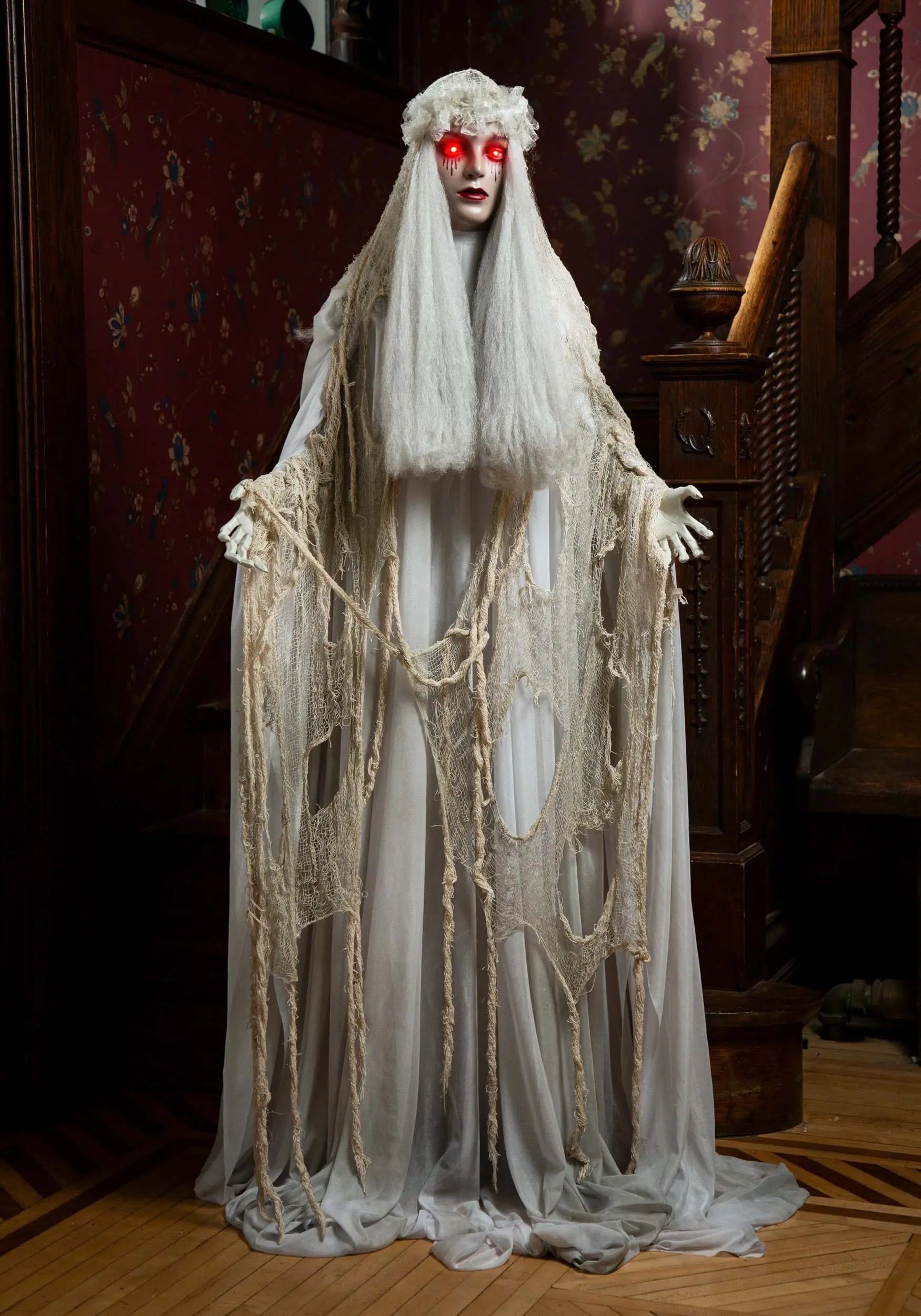 Aroma Life-Size Venetian Victoria Standing Ghost Girl Halloween Decoration 3 Aroma Life-Size Venetian Victoria Standing Ghost Girl Halloween Decoration