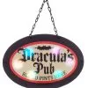 Funny Fashions Light Up Hanging Dracula's Pub Sign Decoration