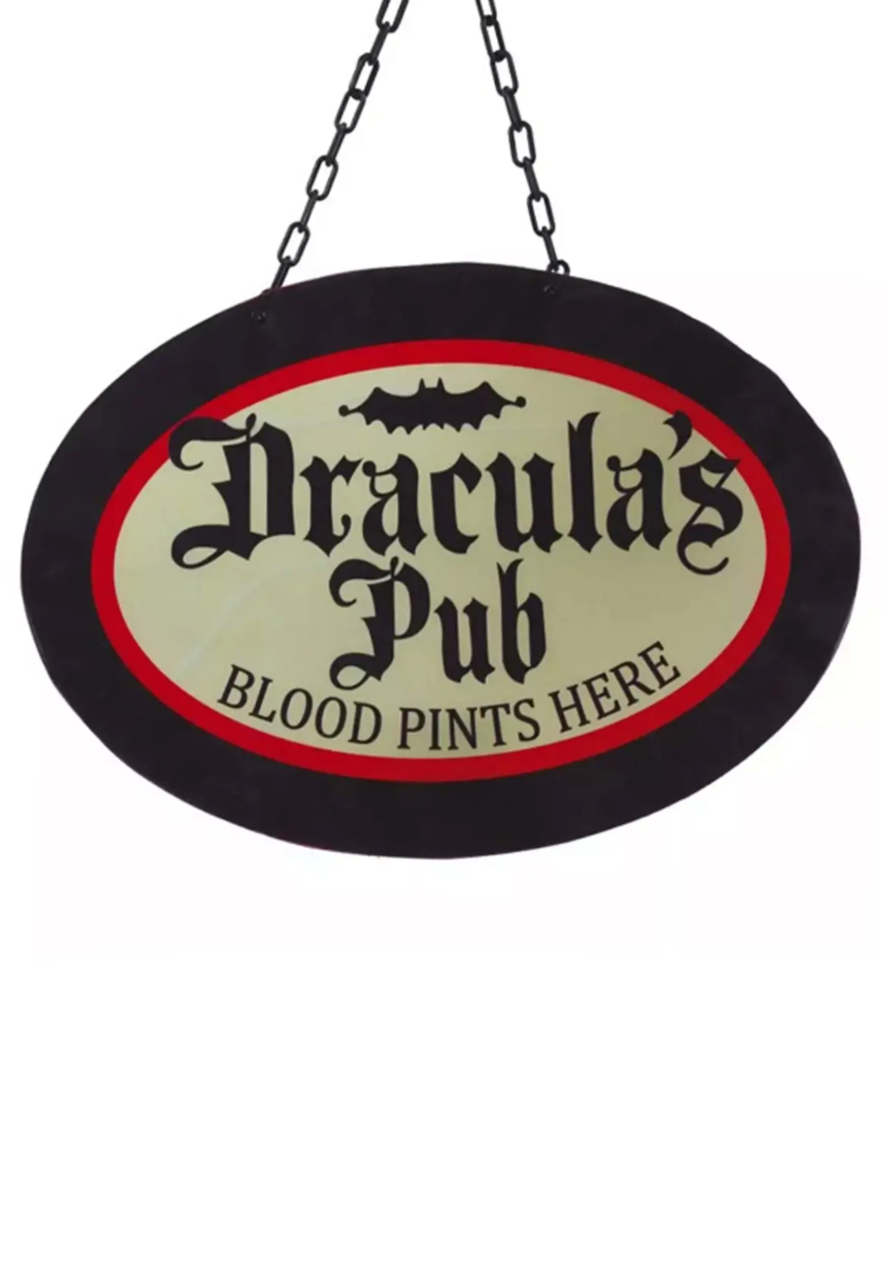 Funny Fashions Light Up Hanging Dracula's Pub Sign Decoration 4 Funny Fashions Light Up Hanging Dracula's Pub Sign Decoration - Image 2