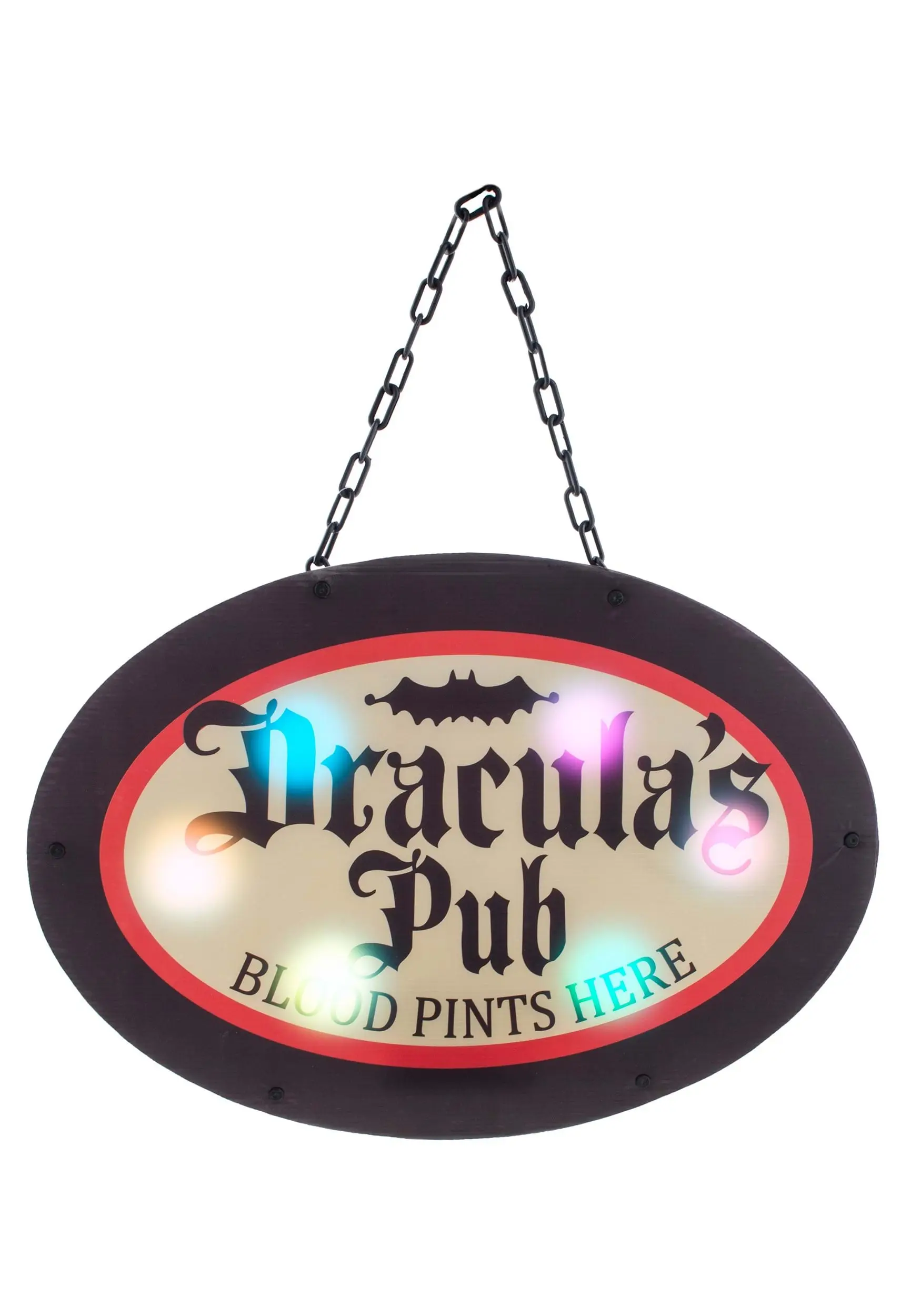 Funny Fashions Light Up Hanging Dracula's Pub Sign Decoration 3 Funny Fashions Light Up Hanging Dracula's Pub Sign Decoration