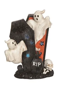 Transpac Ghost In Coffin Light Up Decorative Figure