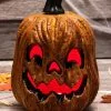 Yihai Light Up Scary Pumpkin With Red Lights Decoration