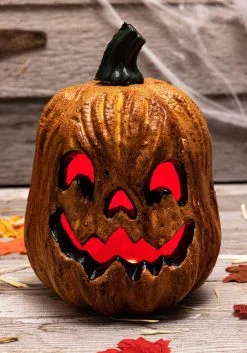 Yihai Light Up Scary Pumpkin With Red Lights Decoration