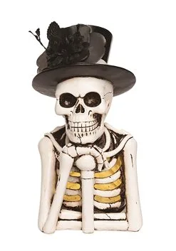 Transpac Light Up Skeleton Figure With Top Hat Decoration