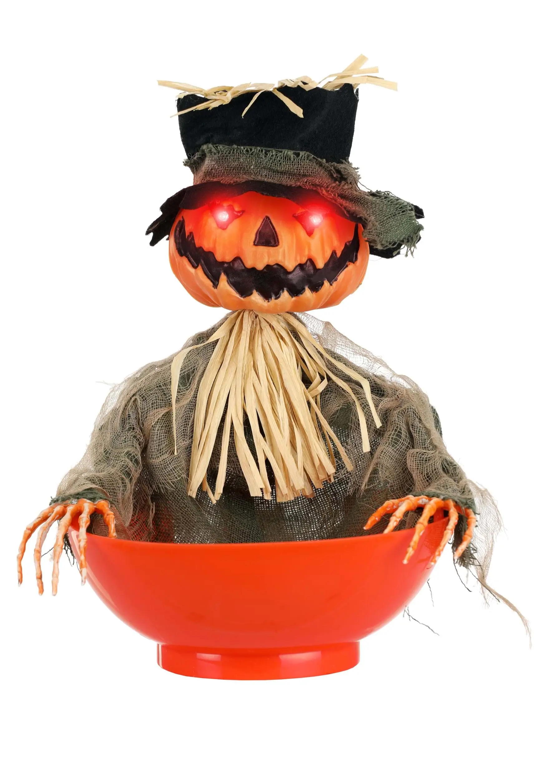 Yihai Animated Candy Bowl With Light Up Pumpkin Scarecrow Decoration 4 Yihai Animated Candy Bowl With Light Up Pumpkin Scarecrow Decoration - Image 2