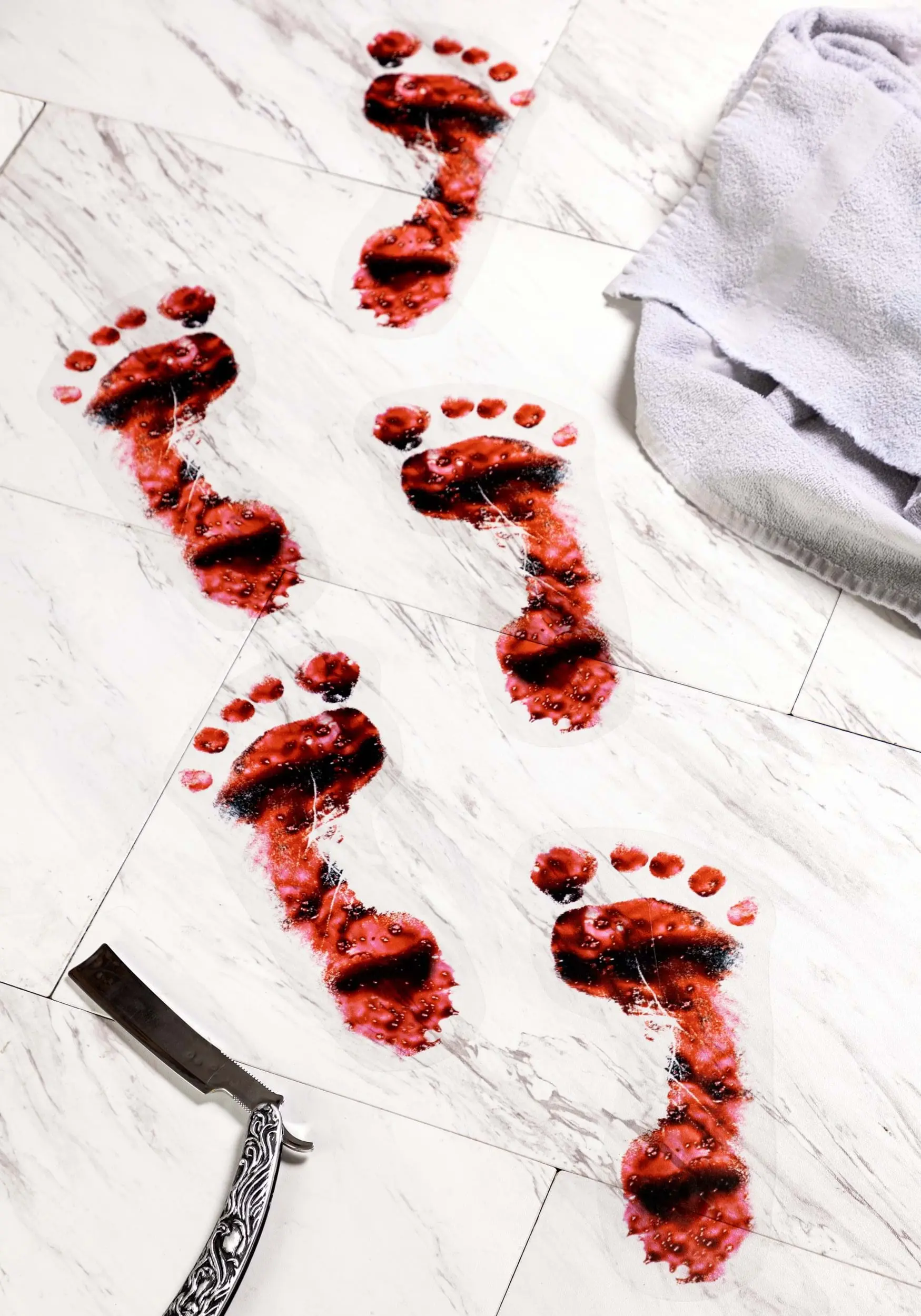 Aroma White PVC Bloody Foot Print Halloween Decoration 3 Aroma White PVC Bloody Foot Print Halloween Decoration