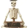 K&K Interiors 17-Inch Resin Skeleton Man Shelf Sitter With Welcome Sign Decoration