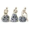 K&K Interiors Set Of Three Resin Skeletons Sitting On LED Jack 'O Lanterns Decoration