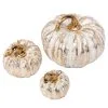 Gerson Set Of 3 Gold & White Resin Pumpkins