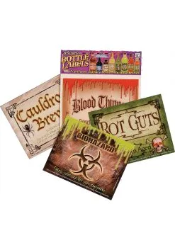 Forum Novelties, Inc Set Of Eight Scary Sticker Bottle Labels 9 Forum Novelties, Inc Set Of Eight Scary Sticker Bottle Labels -Skeletons And Skulls Sales Shop set of 8 scary bottle labels alt 2