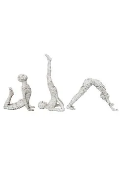 Transpac Set Of 3 Mummy Yoga Figurines Halloween Decorations
