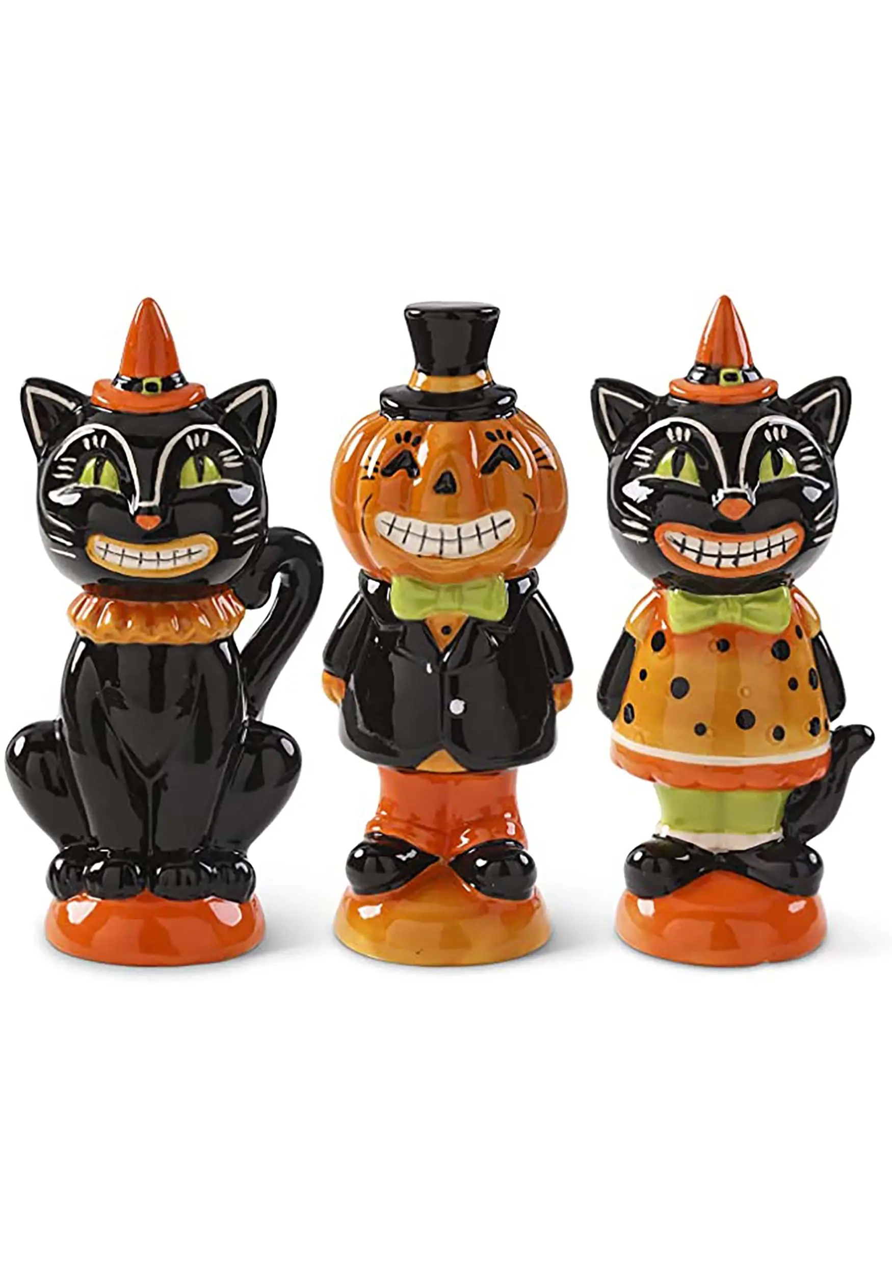 K&K Interiors Set Of Three 6 Inch Vintage Inspired Halloween Figurines 3 K&K Interiors Set Of Three 6 Inch Vintage Inspired Halloween Figurines