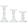 K&K Interiors Pack Of 3 Short Glass Candleholders Decoration -Skeletons And Skulls Sales Shop set of three short glass candleholders