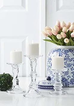 K&K Interiors Pack Of 3 Short Glass Candleholders Decoration 9 K&K Interiors Pack Of 3 Short Glass Candleholders Decoration -Skeletons And Skulls Sales Shop set of three short glass candleholders alt 3