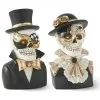 K&K Interiors Set Of Two Resin Masquerade Skeleton Busts Decoration -Skeletons And Skulls Sales Shop set of two resin masquerade skeleton busts