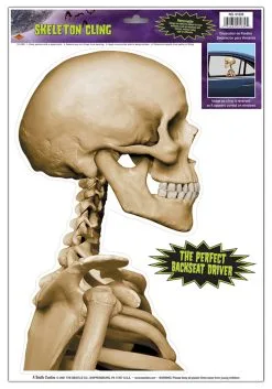 Beistle Skeleton Back Seat Driver Window Cling Decoration