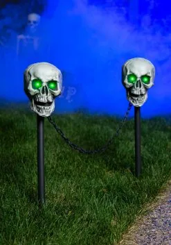 Yihai Set Of 4 Skull Pathway Lights Decoration -Skeletons And Skulls Sales Shop skull pathway lights 4pc m38441 alt 2