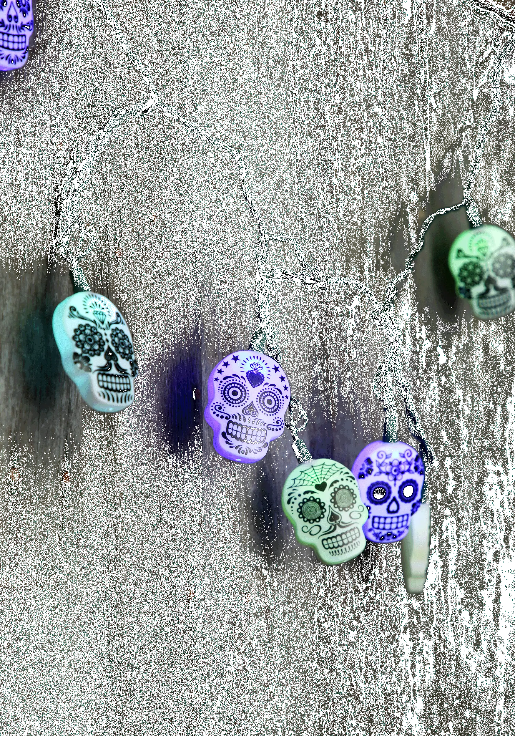 Kurt Adler Sugar Skull Light Set 4 Kurt Adler Sugar Skull Light Set - Image 2