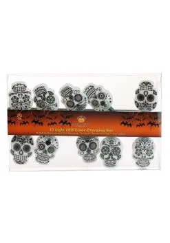 Kurt Adler Sugar Skull Light Set 7 Kurt Adler Sugar Skull Light Set -Skeletons And Skulls Sales Shop sugar skull light set alt 2