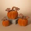 Gerson 3 Fall Orange Pumpkins Decoration -Skeletons And Skulls Sales Shop three orange pumpkins