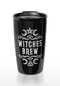 Alchemy Of England Witches Brew Double Walled Travel Mug -Skeletons And Skulls Sales Shop witches brew double walled mug alt 1