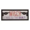 Transpac Wooden Witch Bar Halloween Sign Decoration